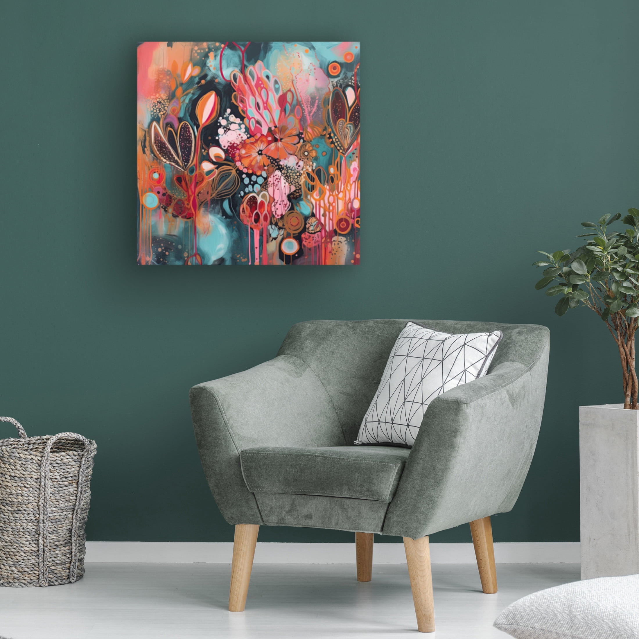 Canvas Wall Art - Sasha 'Impulsive I' Wall Art for Living Room, Bedroom, or Office Décor by Trademark Fine Art - 18 x 18 Inches