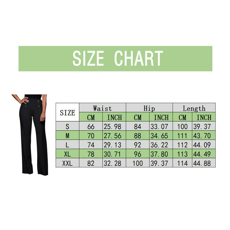 WANYNG women's pants Fashion Women High Waisted Casual Pants Solid Loose  Legs Boot Cut Pants Trousers Casual White 2XL 