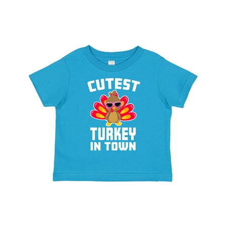 

Inktastic Thanksgiving Cutest Turkey in Town Gift Toddler Boy or Toddler Girl T-Shirt