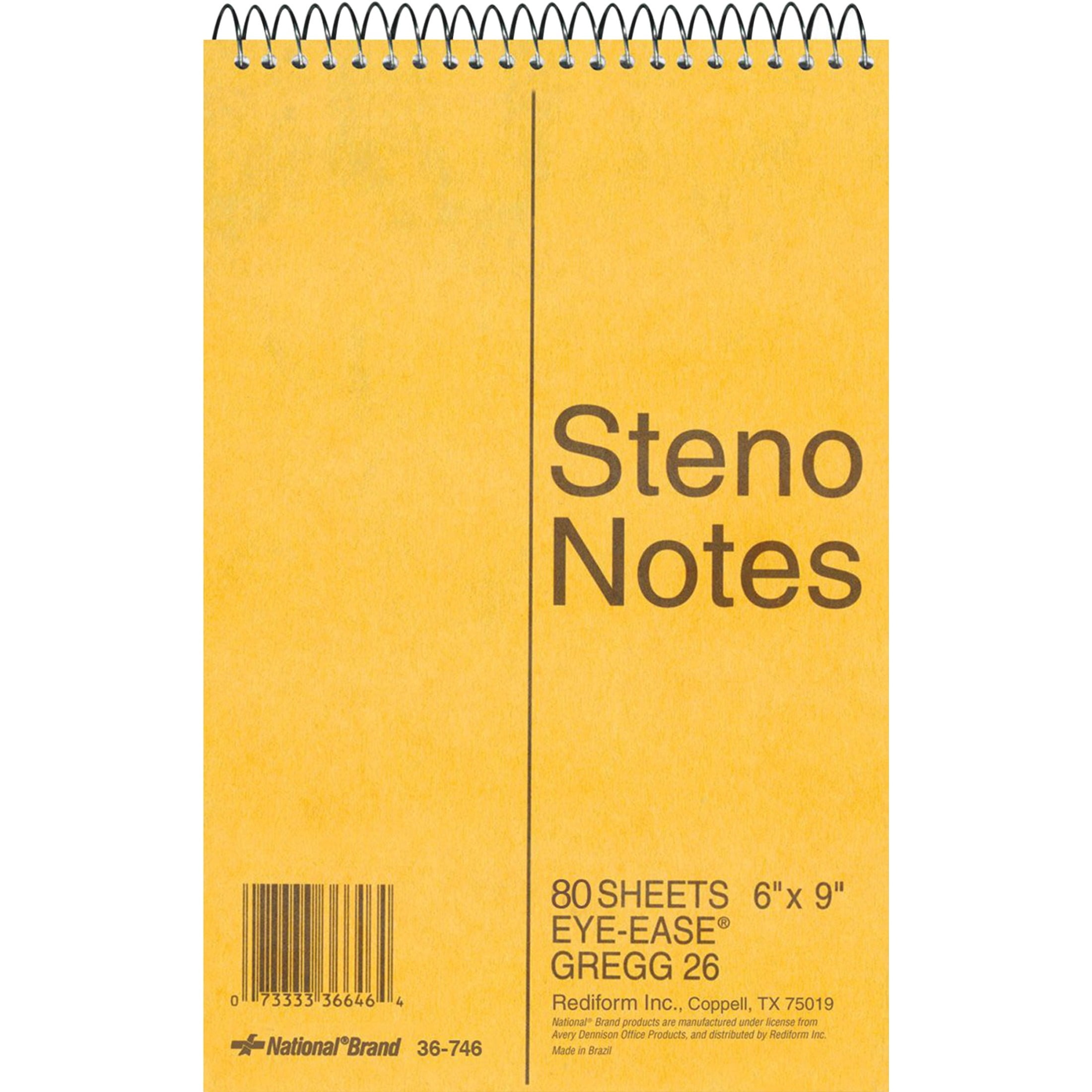 Rediform, RED36746, Eye-ease Steno Notebook, 1 Each