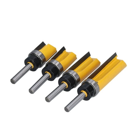 

Flush Trim Router Bit 1/4in Shank Grooving Woodworking 3/4 Diameter Cutting Bearing Straight Bits For Light Work For Plywood For Wood