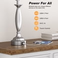 thumbnail image 3 of NiteLoom 22.5" Set of 2 Table Lamps, 3-Way Dimmable Nightstand Lights with USB A+C Charging Ports, Modern Lamps for Bedroom Dorm Office, 3 of 8