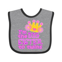 Inktastic I'm the Big Sister to Twins. Girls Baby Bib