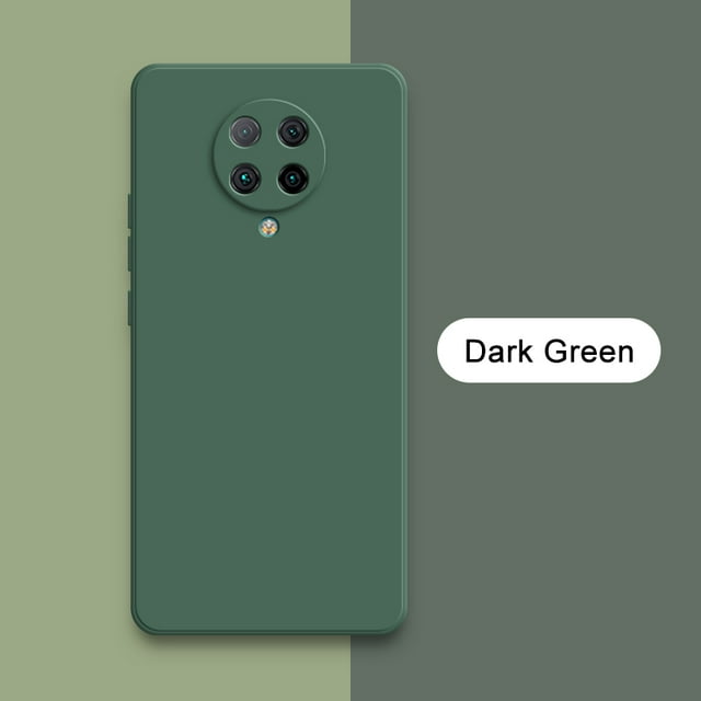 Original Square Liquid Silicone Case for Xiaomi POCO F2 Pro Camera Lens Protective Soft Phone Back Cover F2Pro Shockproof Armor Dark Green POCO F2