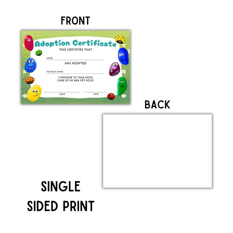 Lashicorn Pet Rock Adoption Certificate 30pk 4x6 Painted Rock Hide Park Bench Random Acts of Kindness Encouraging Adopt - Walmart.com lashicorn-pet-rock-adoption-certificate-30pk-4x6-painted-rock-hide-park-bench-random-acts-of-kindness-encouraging-adopt-walmart-com
