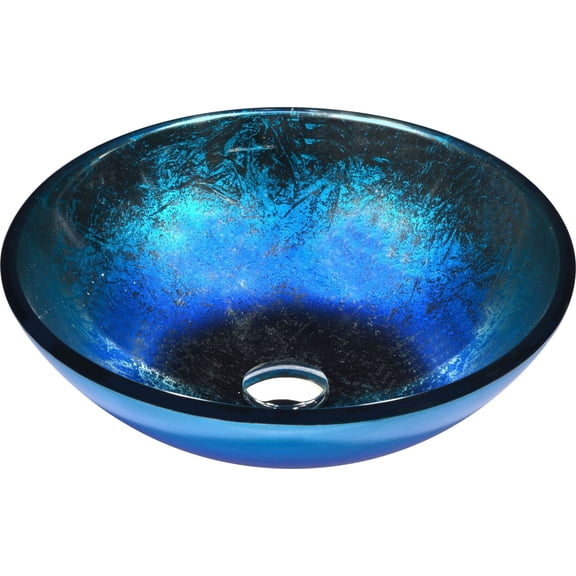 Anzzi Ls-Az197 Oceana 16-1/2" Glass Vessel Bathroom Sink - Blue