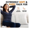 thumbnail image 4 of saney Faux Fur Throw Pillows for Couch with Inserts Included - Decorative Furry Sofa Pillows - 20" x 20" - White (Set of 2), 4 of 9
