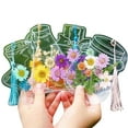 thumbnail image 1 of Visland DIY Transparent Dried Flower Bookmarks Clear Pressed Flower Bookmarks with Tassels Self-Adhesive Jars Stickers, 1 of 7