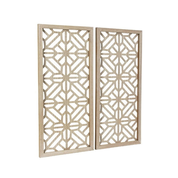 Crystal Art Gallery 12x25 Laser Cut Wood Wall Panels, Decorative Geometric Design, 2 Pack
