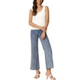 thumbnail image 2 of Chaleco sin mangas para mujer, ligero, con escote redondo, de punto acanalado, camisetas básicas casuales de verano 2025 XL blanco, 2 of 5