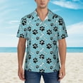 thumbnail image 2 of Xecao Cute Dog Footprints print Hawaiian shirt - a stylish short-sleeve button-down for men, perfect for casual beach and tropical outings., 2 of 9