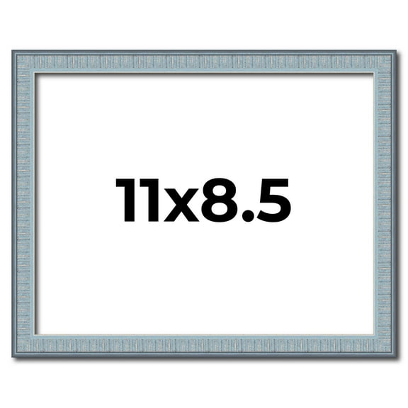 11x8.5 Frame Rustic Sky Blue Solid Wood Picture Frame | 0.75 Inch Moulding Width |Includes UV