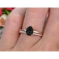 thumbnail image 2 of 1.50 Carat Solitaire 8X5mm Pear Shape Black Diamond Moissanite Engagement Ring With Matching Wedding Band On 10K Rose Gold Bridal Ring Set Surprisingly, Promise Ring, Anniversary Gift, 2 of 5