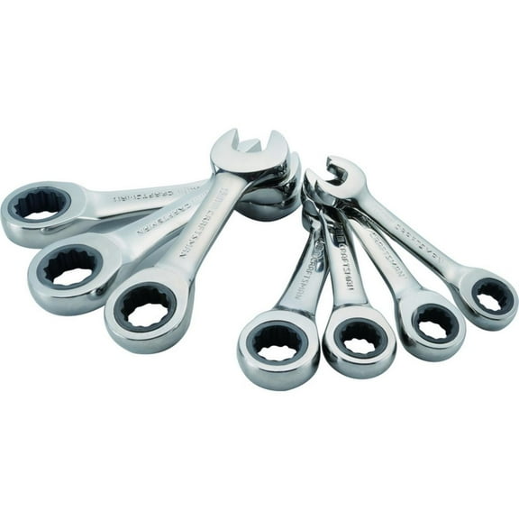 Craftsman Metric Stubby Ratcheting Wrench Set, 7 Piece