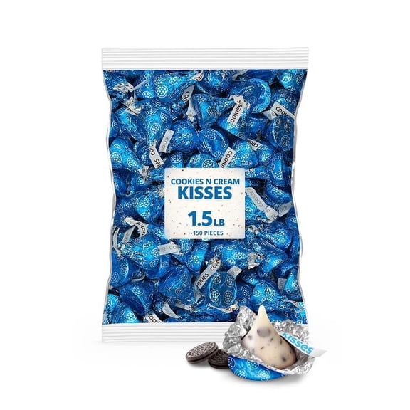 Cookies and Cream Flavored Candy Kisses, Bulk Bag, 1.5 lb (150 Pieces)