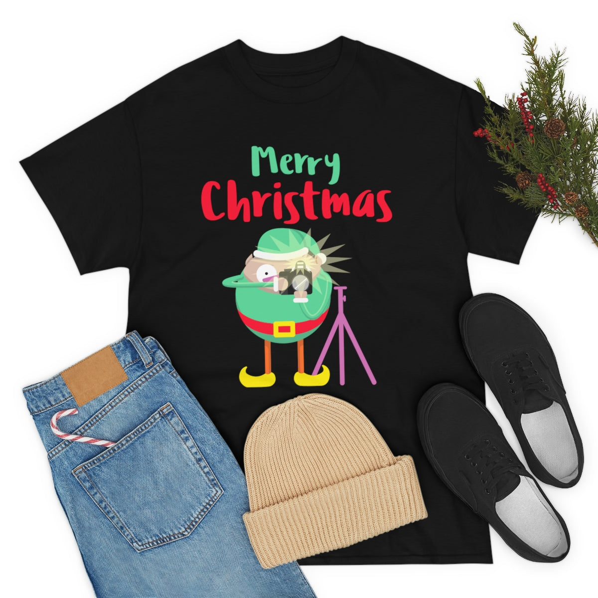 Funny Elf Christmas PJs Funny Christmas Shirts for Women Plus Size Christmas T-Shirt Womens Christmas Shirt