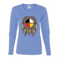 thumbnail image 2 of Medicine Wheel Dreamcatcher Native American Pop Culture Womens Graphic Long Sleeve T-Shirt, Light Blue, X-Large, 2 of 3