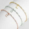 thumbnail image 3 of Personalized Planet Women's Silver Plated Initial Charm Paperclip Chain Bracelet, 3 of 3