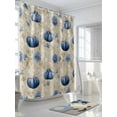 thumbnail image 3 of Fall Shower Curtain Blue Pumpkin Shower Curtains for Bathroom Thanksgiving Decor, Waterproof Polyester Shower Curtain Set with Hooks, Extra Long 72" x 84" Flowers Vintage, 3 of 6