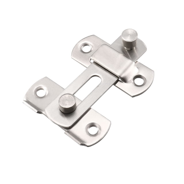 Pestillos de puerta abatible Unique Bargains de acero inoxidable 201, pestillo de puerta, cerrojo deslizante 2.83" x 1.97" plateado, 2 piezas
