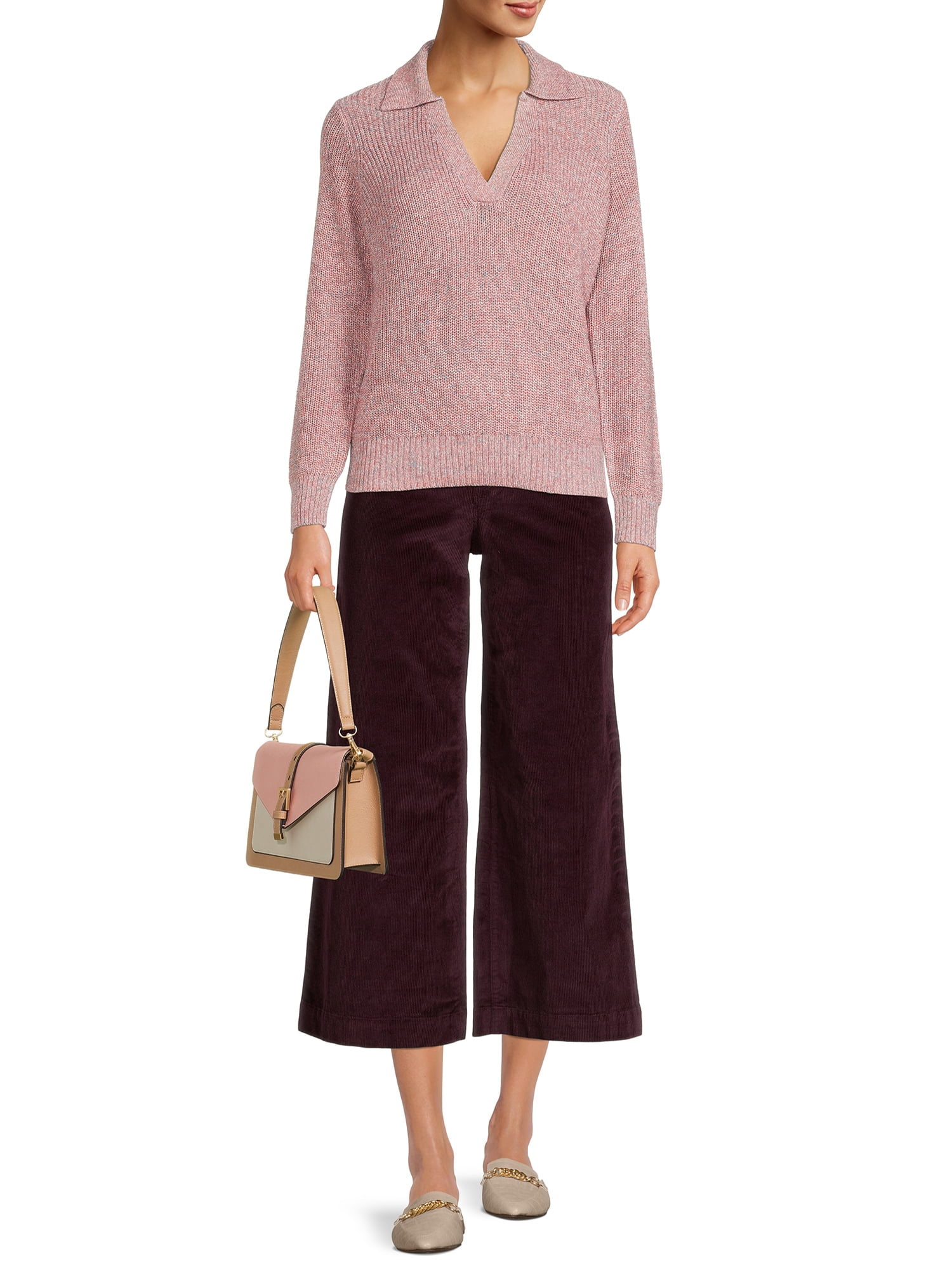 Time and Tru Women's Polo Sweater