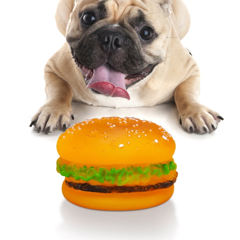 HamBarker Dog Toy - Hamburger Squeaky Chew Toy, Durable For Strong Chewers, Fun Burger Packaging