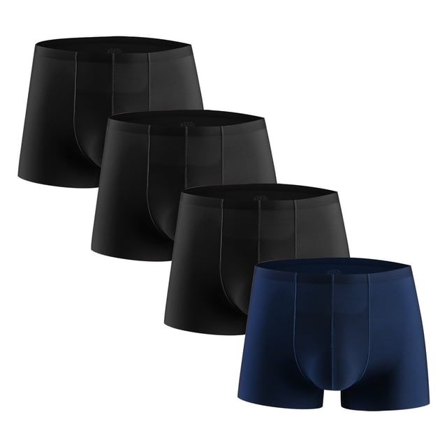 lmcalzta 4 Pack Boxeurs pour Hommes Respirants Extensibles Séchage Rapide Amples Doux sous-Vêtements de Détente Athlétiques, Couleurs Assorties