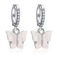 thumbnail image 1 of Women Butterfly Earrings Rhinestone Copper Pierced Earrings Dangle Earrings, 1 of 10