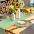 thumbnail image 4 of Green Round 15 Inch Placemats Set of 8, Minimalist Solid Color Modern Abstract HeatResistant Non Slip Place Mats for Dining Table, Wipeable Braided Kitchen Table Mats for Housewarming, 4 of 9