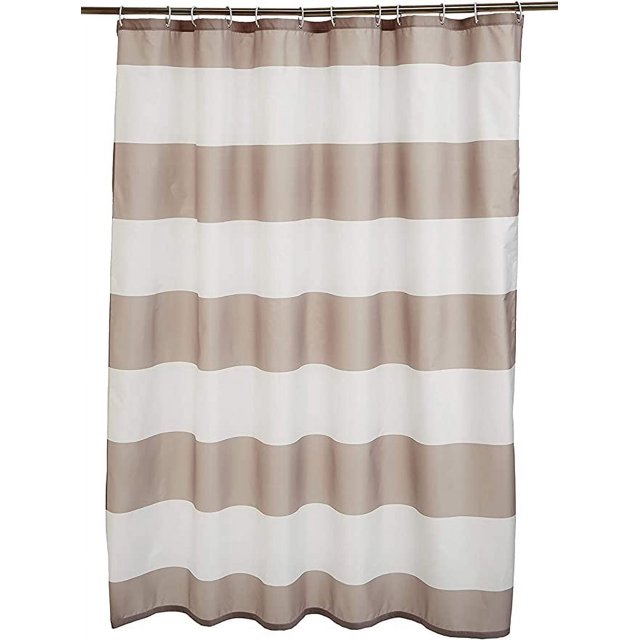 Cortina de ducha de tela estampada 180 x 200 cm rayas topo Sailing Electrónica