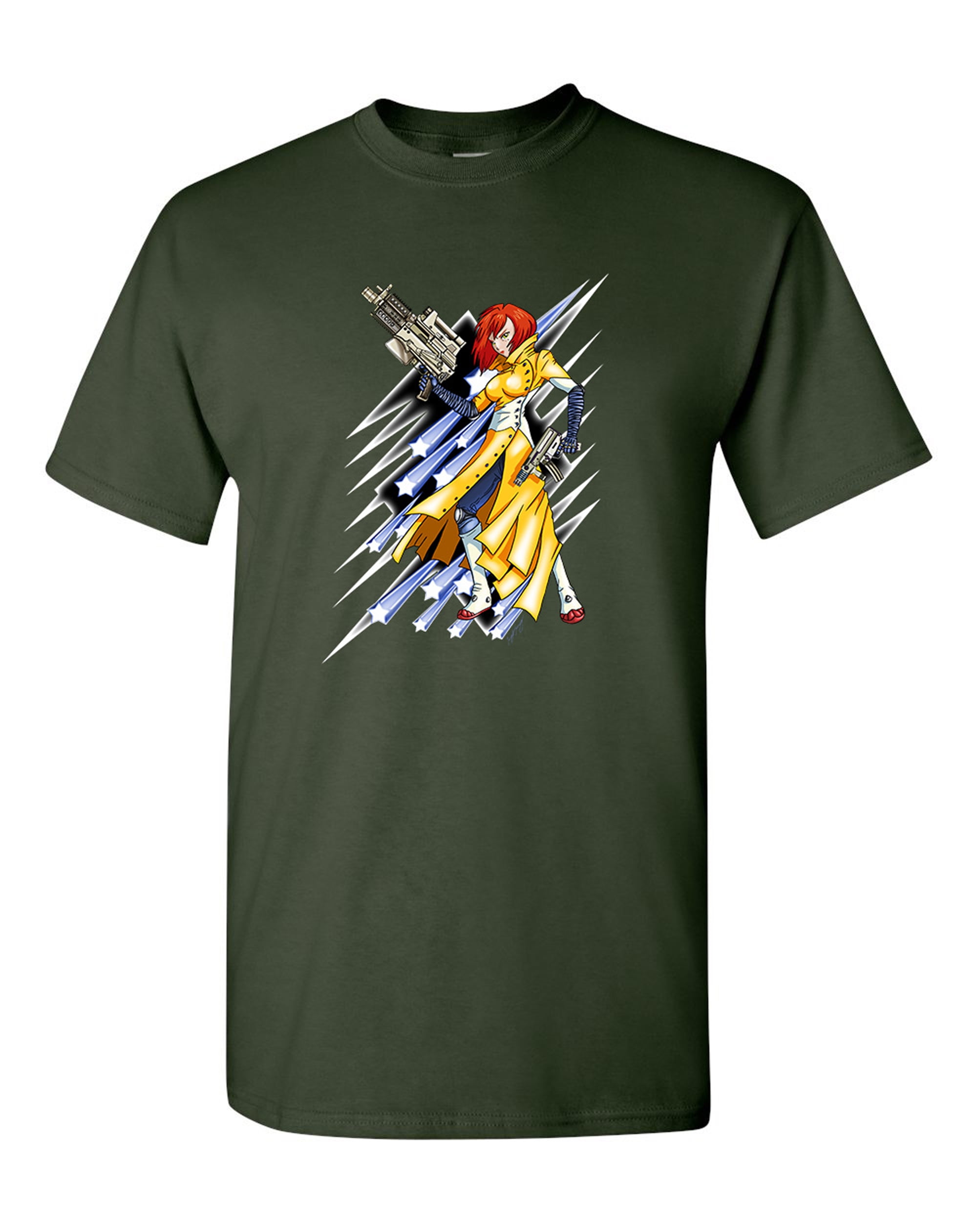 Anime Gun Girl Rifle Japanese Tanya Ramsey Artworks Art Dt Adult T Shirt Tee Walmart Com