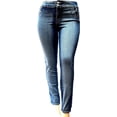 thumbnail image 3 of Jack David Women's Plus Size Stretch Premium Blue Denim Jeans Skinny Pants, 3 of 10