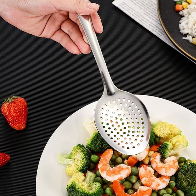 BAOPAI Cuillère de Service en Acier Inoxydable 304 - Qualité Commerciale Durable Lavable au Lave-Vaisselle Résistante à la Chaleur pour Buffets Restaurants Hôtels et Usage Domestique