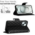 thumbnail image 6 of for iPhone 14 Plus Wallet Case, Elegant Card Holder Cash Slot PU Leather Kickstand Shoulder Strap Shockproof Protective Flip Women Girls Case Cover for iPhone 14 Plus, Black, 6 of 6