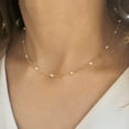 thumbnail image 3 of CFIOZYOS Gold Pearl Necklace for Women, 14K Gold Plated Layered Pearl Necklaces for Women Trendy Simple Herringbone Chain Pearl Necklace for Women Gold Jewelry Gifts, 3 of 10