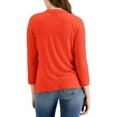 thumbnail image 2 of Fever Womens Button-Down Ribbed Knit Cardigan Top Orange L, 2 of 2