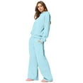 thumbnail image 4 of Cherry Sweat Set for Women Cherry Sweatpants Set for Women Women's 2 Piece Outfits Cherry Trim Print Hoodie Sweatsuit Sets Oversized Sweatshirt Wide Leg Sweatpants With Pockets, Light Blue-XXL, 4 of 6