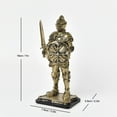 thumbnail image 2 of Knight Sculpture Tabletop Ornament Vintage Art Crafts Knight Figure Creative Statue for Shelf Fireplace Office Desk Bookshelf, Gold-Style 2, 2 of 6