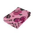 thumbnail image 7 of 2-Piece Polyester cotton Towel Set Absorbent Bow and Cherry Black and Pink Hand Towel Bath Towel Soft and Comfortable Machine Wash 28.3x14.4, 7 of 7