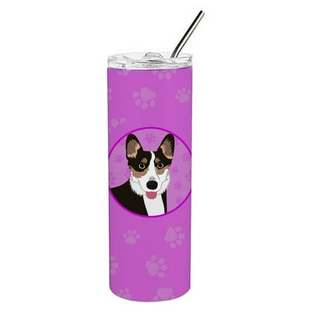 

Caroline s Treasures WDK1360TBL20 Pembroke Welsh Corgi Tricolor Black-Headed Design2 Stainless Steel 20 oz Skinny