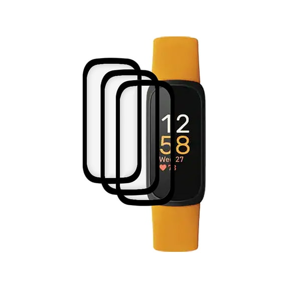 KIQ 3 Pack CLEAR FULL Edge to Edge Coverage PMMA Screen Protector for Fitbit inspire 3