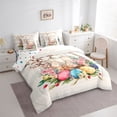 thumbnail image 2 of Erosebridal Cartoon Easter Egg 7-Piece Twin Bedding Sets,Kawaii Rabbit Bunny Happy Easter Theme Bedding Comforter Set For Kids Girls Reversible, 2 of 7
