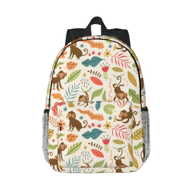 Easygdp Monkeys in the Jungle Mochila Ligera de 15 Pulgadas para Estudiantes, Mochila Cómoda para la Escuela y Viajes, Correas Ajustables