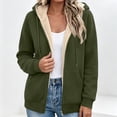 thumbnail image 2 of Nfurl Women's Sherpa Fleece Lining Jackets Long Sleeve Zip up Jackets with Hooded and Pockets Warm Fall Winter Coats Army Green,S, 2 of 6
