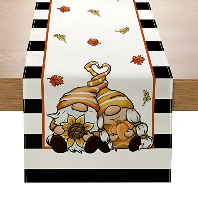 Hot Selling Thanksgiving Pumpkin Table Flag Living Room Table Decoration Linen Material Table Flag