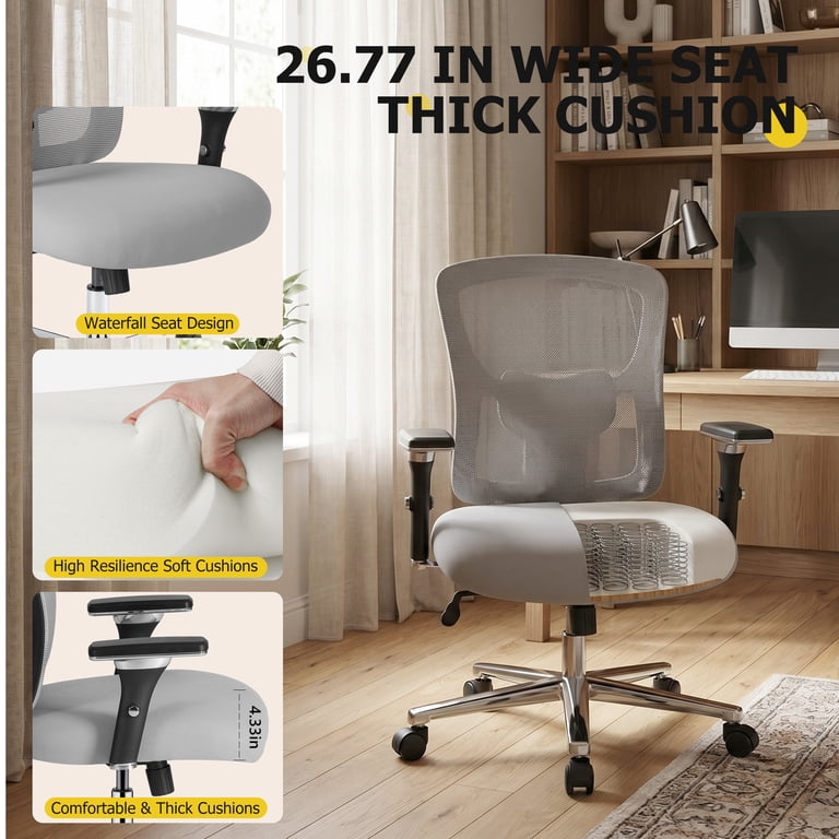 Edx Ergonomic Office Chair, Gray Mesh with Lumbar Support photo 8