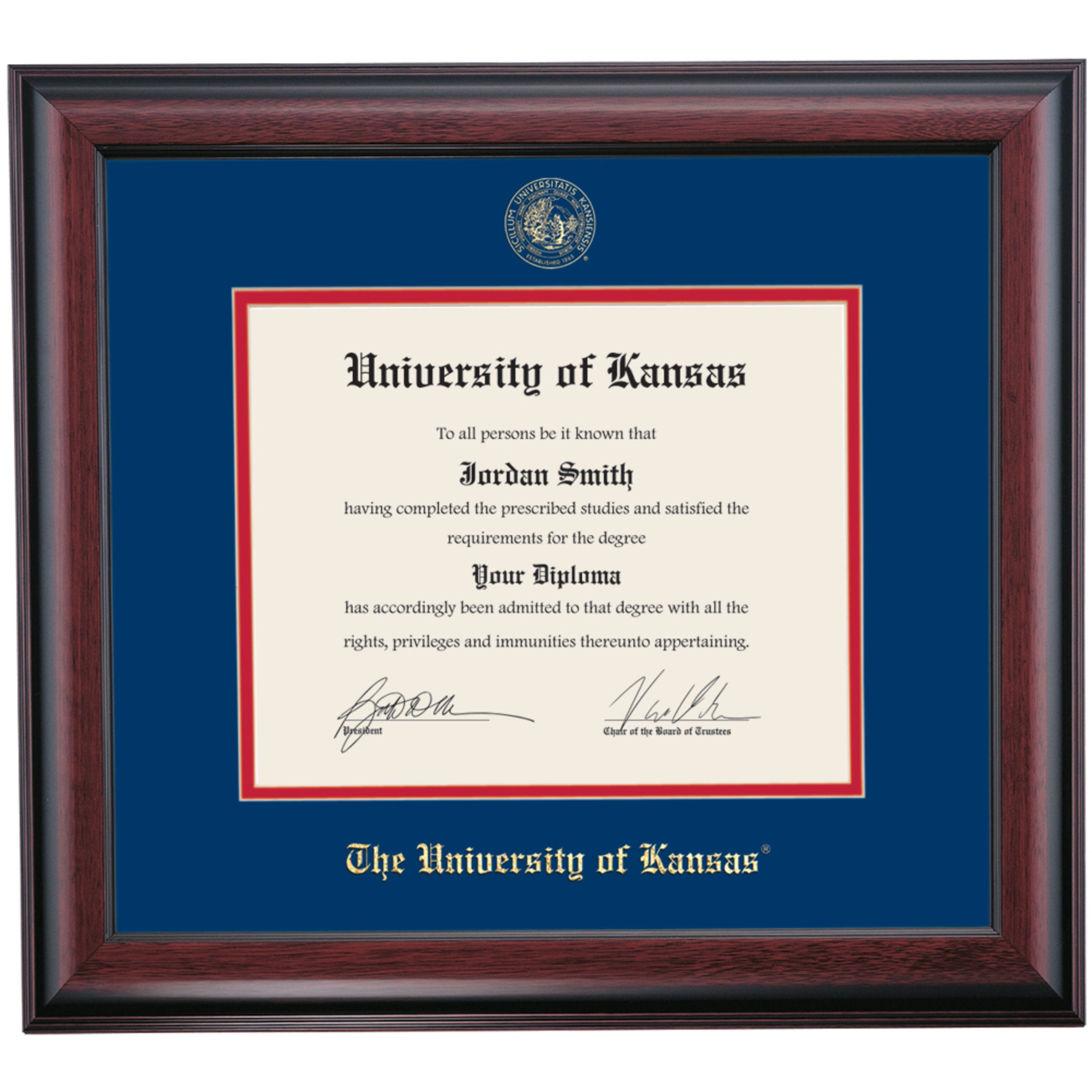 OCM Diploma Frame for University of Kansas KU, 16" x 18" Diploma