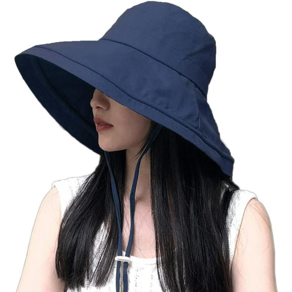 YooGuoGuo Wide Brim Bucket Hat - UPF50 Protection Travel Beach Sun Hat with Semi-Rigid Adjustable Foldable Brim