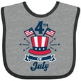 thumbnail image 3 of Inktastic 4th of July with Hat Flags and Stars Boys or Girls Baby Bib, 3 of 4