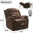 Bonzy Home Extra Wide Manual Recliner Chair in Soft Brown Fabric